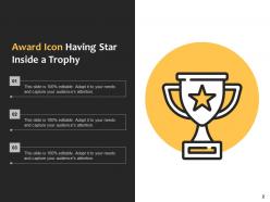 Award Icon Trophy Displaying Wearing Medal Shield Petals Winning