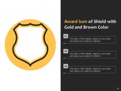 Award Icon Trophy Displaying Wearing Medal Shield Petals Winning