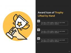 Award Icon Trophy Displaying Wearing Medal Shield Petals Winning