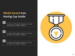 Award Icon Trophy Displaying Wearing Medal Shield Petals Winning