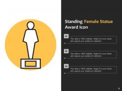 Award Icon Trophy Displaying Wearing Medal Shield Petals Winning