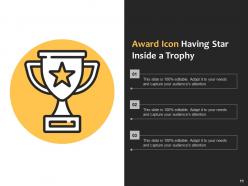 Award Icon Trophy Displaying Wearing Medal Shield Petals Winning