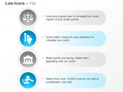 Balance scale gavel court flag ppt icons graphics