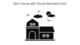 Barn House With Clouds Monotone Icon In Powerpoint Pptx Png And Editable Eps Format