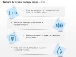 Battery solar panel socket drop ppt icons graphics