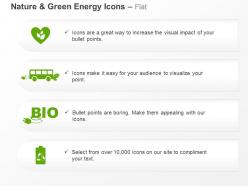 Bio energy battery bus green energy ppt icons graphics