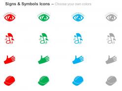 Blue eye music advertising construction ppt icons graphics