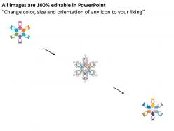 Bp six staged colored arrows and icons in circle flat powerpoint design
