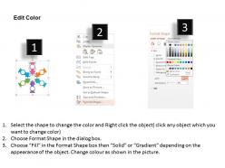 Bp six staged colored arrows and icons in circle flat powerpoint design