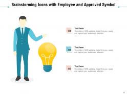 Brainstorming Icons Gear Currency Symbol Arrow Approved Employee