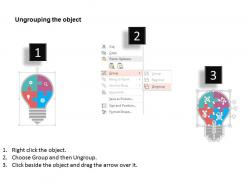 Bulb made with business icon puzzles flat powerpoint design