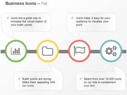 Business analysis folder flag cogs ppt icons graphics