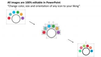 Business icons inside gears for process control flat powerpoint design