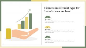 Business Investment Type For Financial Success Icon