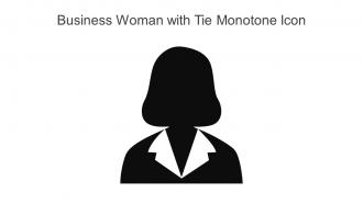Business Woman With Tie Monotone Icon In Powerpoint Pptx Png And Editable Eps Format