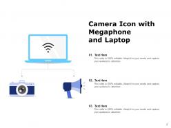 Camera Icon Megaphone Laptop Television Photograph Through Tripod Wireless Vintage