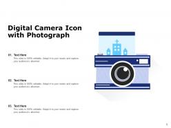Camera Icon Megaphone Laptop Television Photograph Through Tripod Wireless Vintage