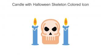 Candle With Halloween Skeleton Colored Icon In Powerpoint Pptx Png And Editable Eps Format