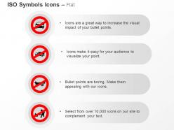 Car truck bullock cart hand cart prohibited ppt icons graphics