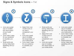 Chain link hook paint brush ppt icons graphics
