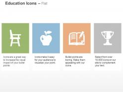 Chair apple book trophy ppt icons graphics