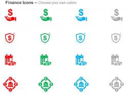 Charity dollar safety schedule of savings exchange of currencies ppt icons graphics