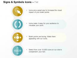 Click refresh power buttons ppt icons graphics