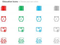 Clock certificate paper with pencil and scale verifying notes ppt icons graphics
