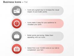 Clock suitcase folder time management ppt icons graphics