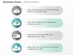 Cloud lock globe magnifier data search ppt icons graphics