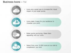 Cloud lock globe magnifier data search ppt icons graphics