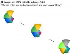 Colored pie graph with business icons powerpoint template
