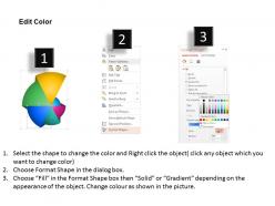 Colored pie graph with business icons powerpoint template