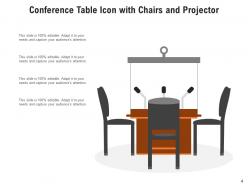 Conference Table Projector Various Chairs Wooden