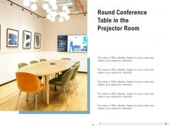 Conference Table Projector Various Chairs Wooden