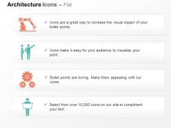 Crane engineer gear mechanism architect with plans ppt icons graphics