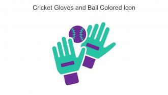 Cricket Gloves And Ball Colored Icon In Powerpoint Pptx Png And Editable Eps Format