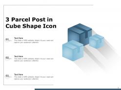 Cube Icon Shape Parcel Geometry Transparent Background