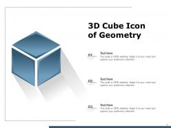 Cube Icon Shape Parcel Geometry Transparent Background