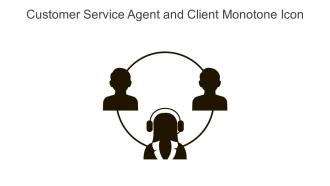 Customer Service Agent And Client Monotone Icon In Powerpoint Pptx Png And Editable Eps Format