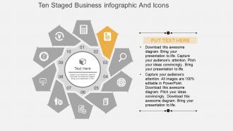 Cz ten staged business infographic and icons flat powerpoint design