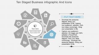 Cz ten staged business infographic and icons flat powerpoint design