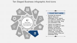 Cz ten staged business infographic and icons flat powerpoint design