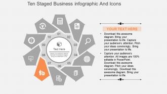 Cz ten staged business infographic and icons flat powerpoint design