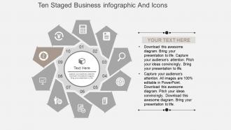 Cz ten staged business infographic and icons flat powerpoint design