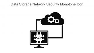 Data Storage Network Security Monotone Icon In Powerpoint Pptx Png And Editable Eps Format