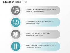Dc books pen education success ppt icons graphics