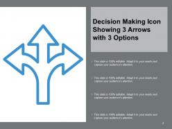 Decision Making Icon Showing 3 Arrows With 3 Options Silhouette