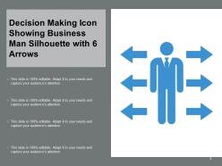 Decision Making Icon Showing 3 Arrows With 3 Options Silhouette