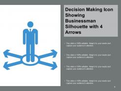 Decision Making Icon Showing 3 Arrows With 3 Options Silhouette